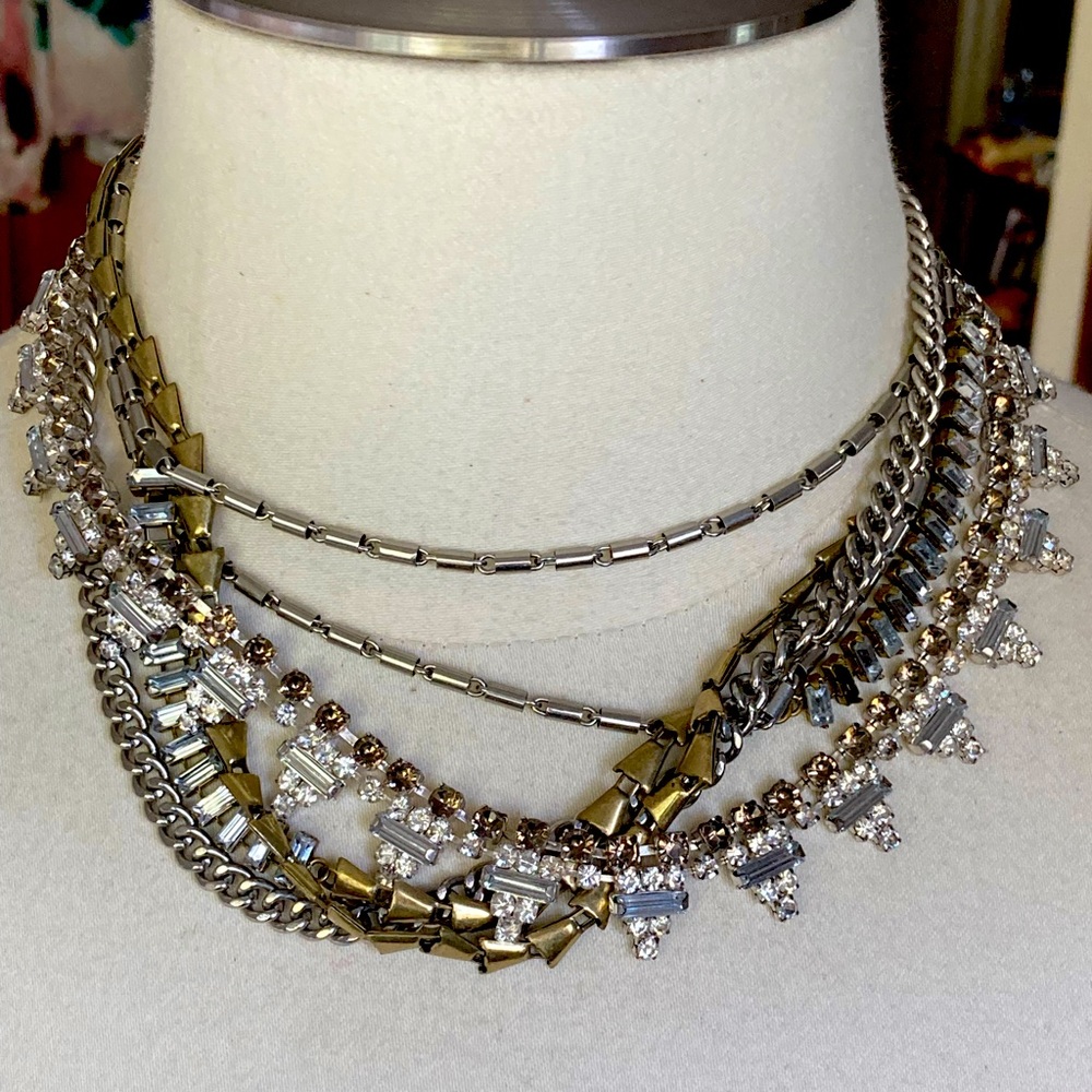 Retired Stella & Dot Sutton Mixed metal Multi way necklace